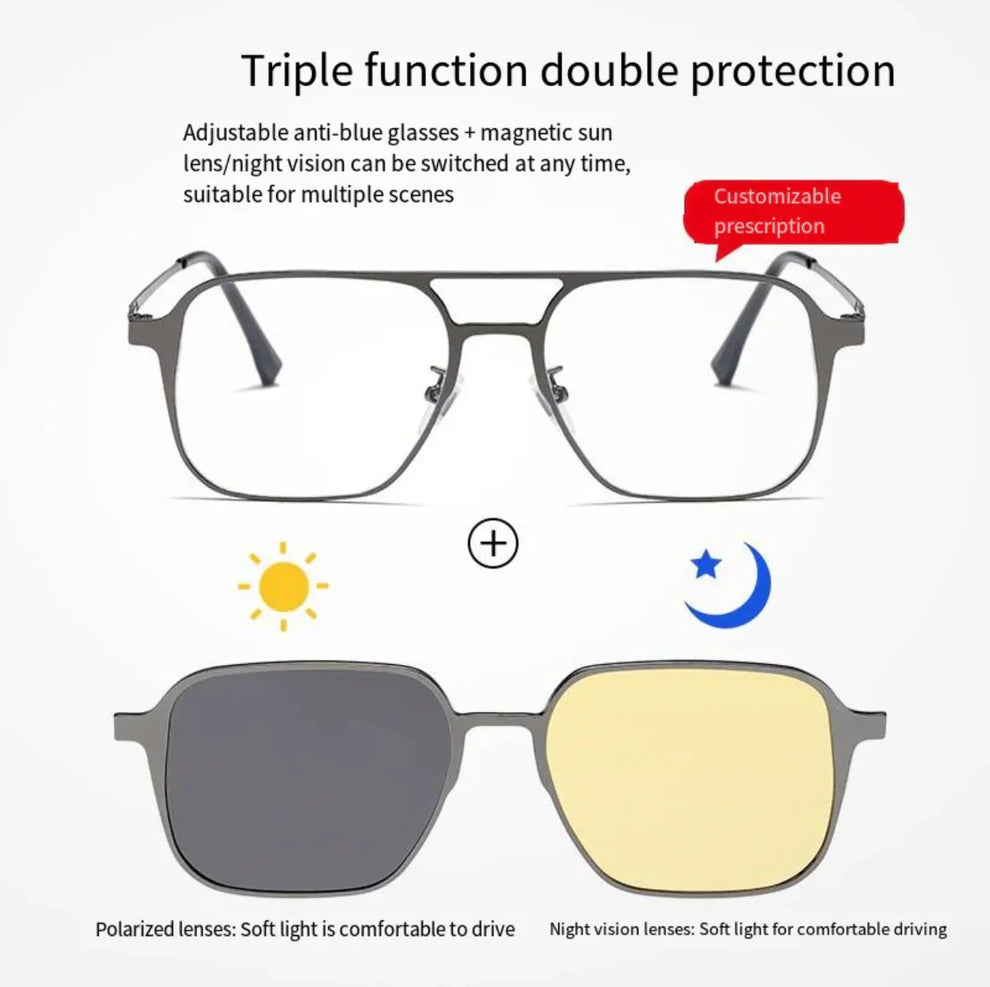 🕶️ VisionFlex™ — Switch Between 3 Lens Modes for Every Moment!